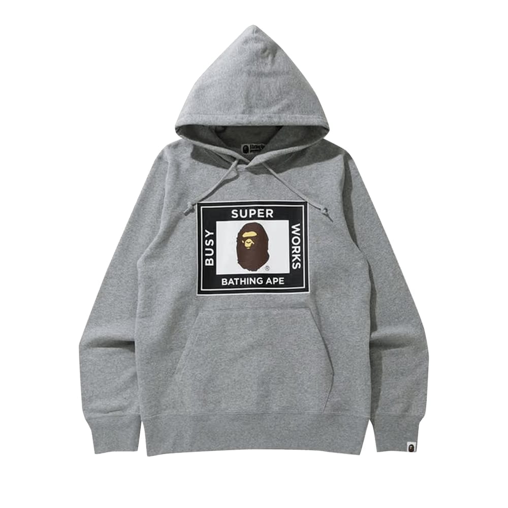 BAPE Super Busy Works Pullover Hoodie Grey