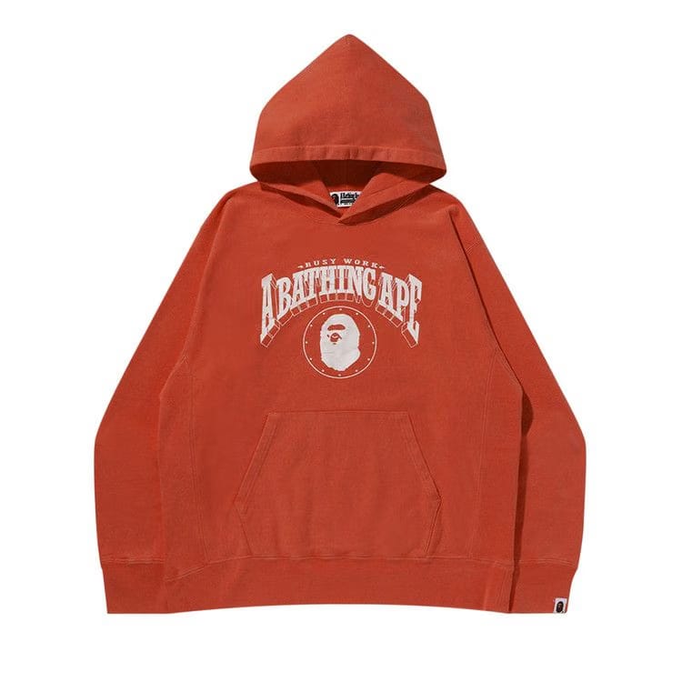 BAPE Washed Relaxed Fit Hoodie Red