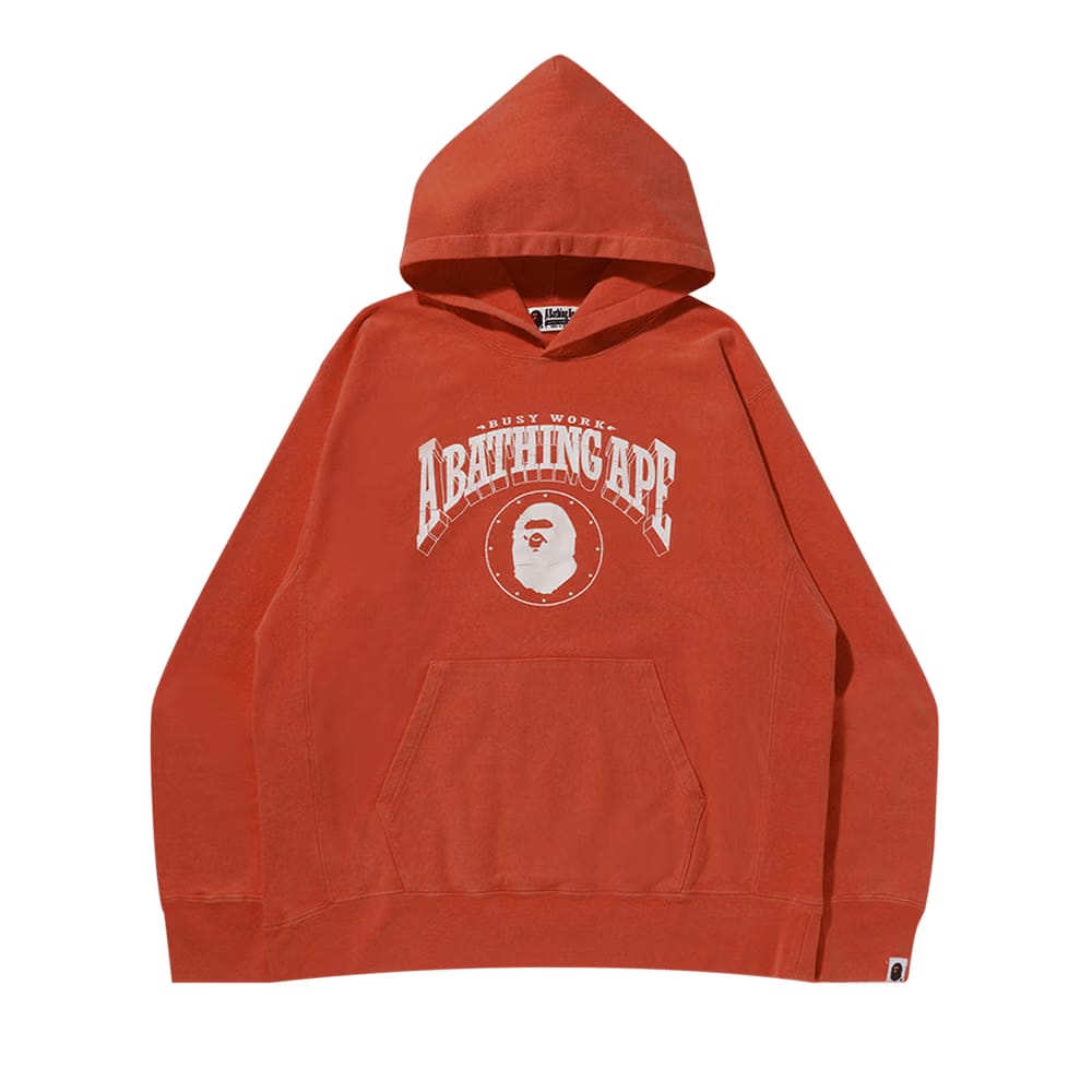 BAPE Washed Relaxed Fit Hoodie Red