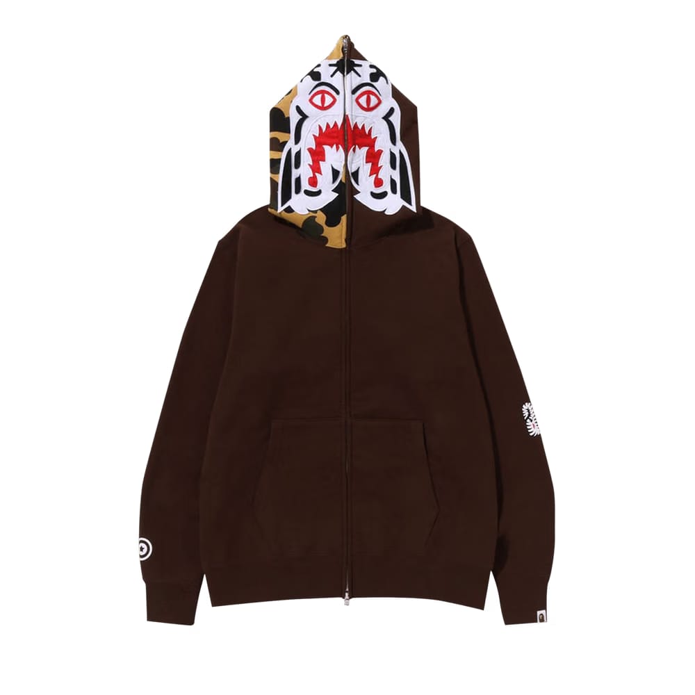 BAPE 1st Camo Tiger Full Zip Hoodie Brown