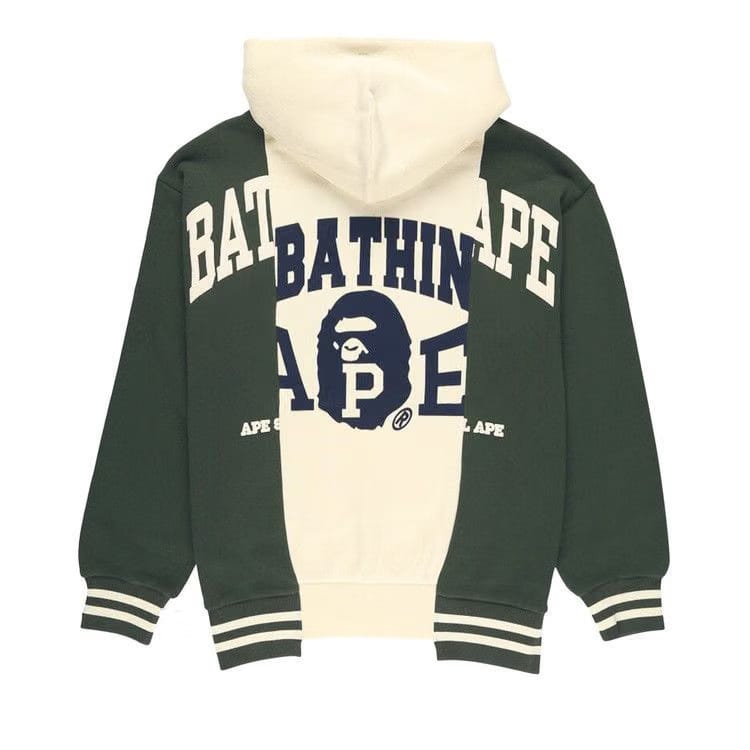 BAPE Badges Color Blocking Hoodie Ivory