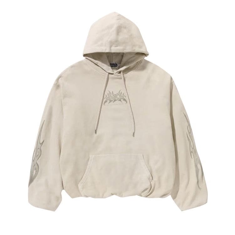 BAPE Flame Garment Dyed Pullover Hoodie Ivory