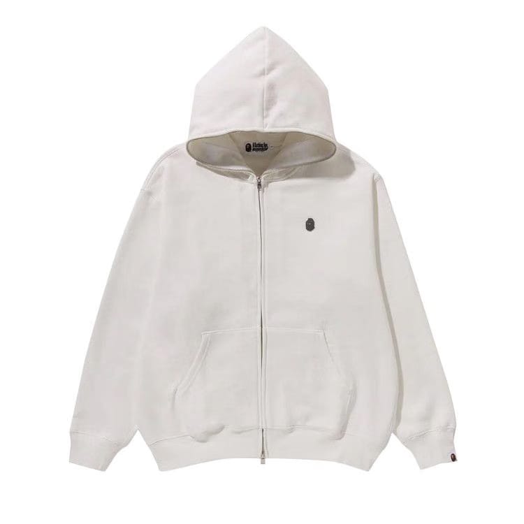 BAPE Metal One Point Full Zip Hoodie Ivory