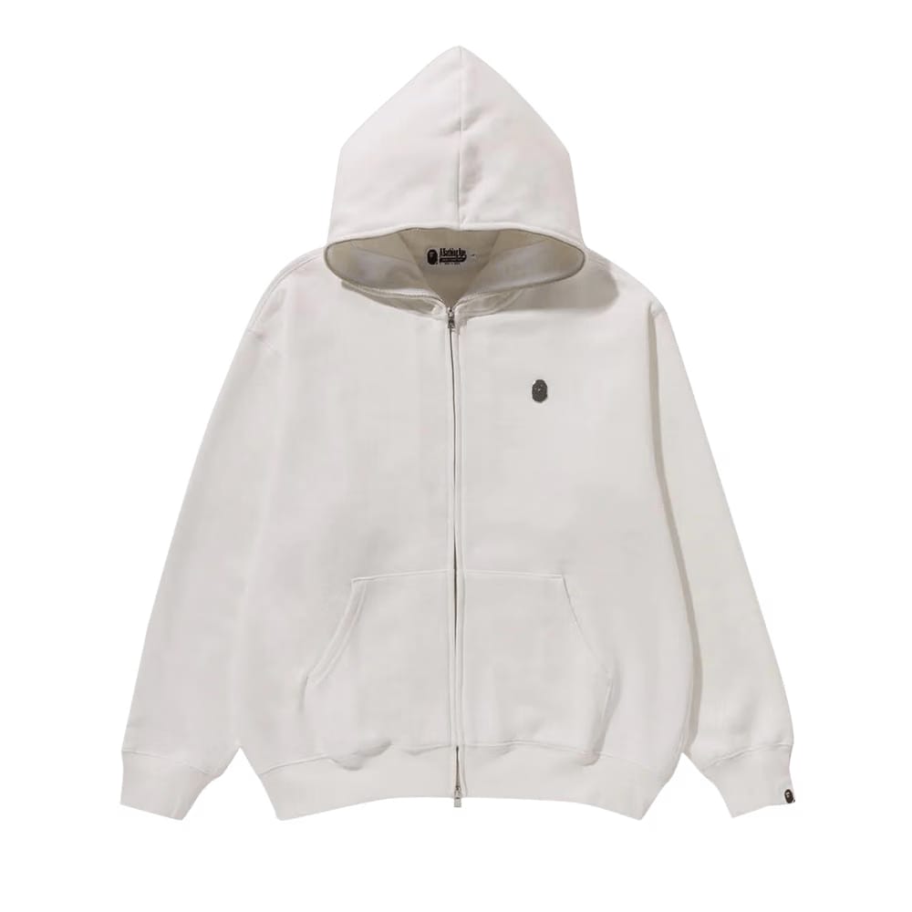BAPE Metal One Point Full Zip Hoodie Ivory