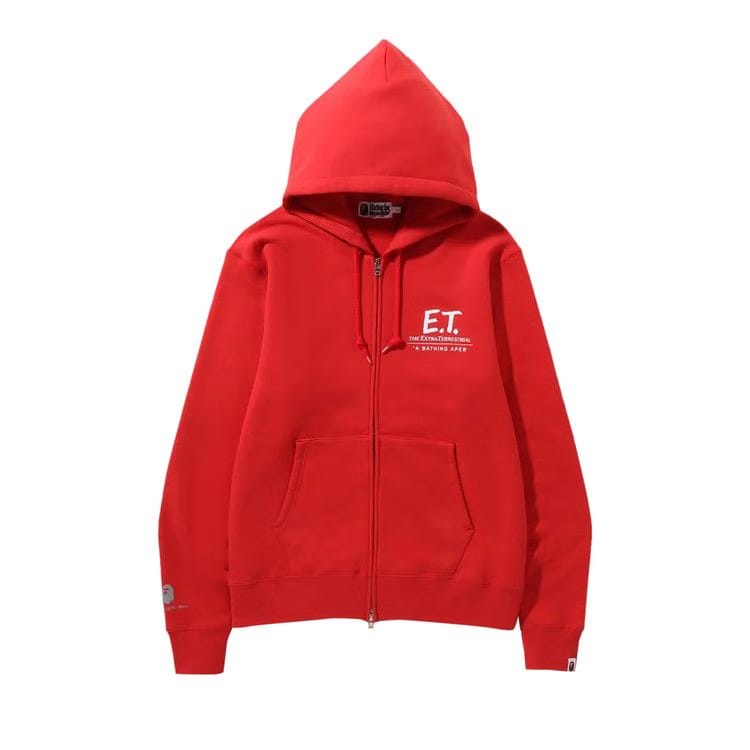 BAPE x E.T. Ape Head Zip Hoodie Red