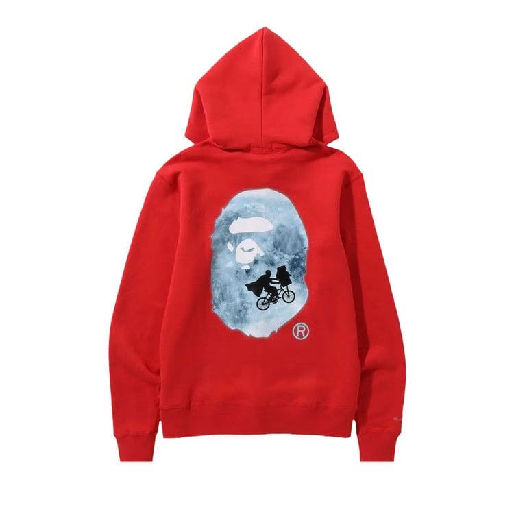BAPE x E.T. Ape Head Zip Hoodie Red