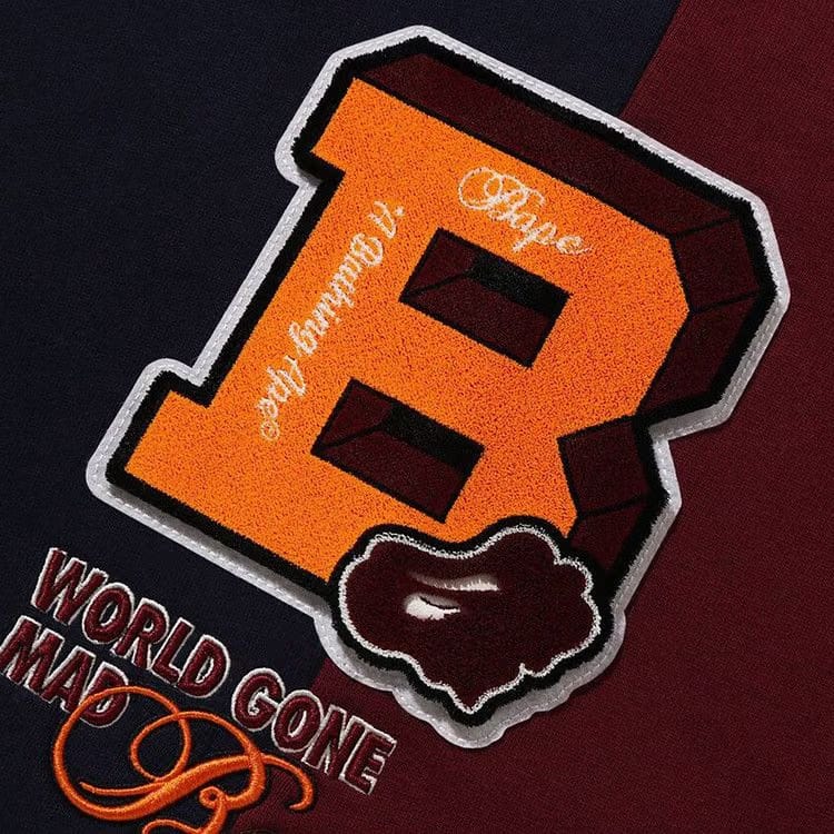 BAPE Badges Color Blocking Hoodie Navy