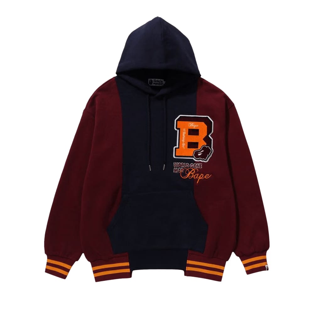 BAPE Badges Color Blocking Hoodie Navy