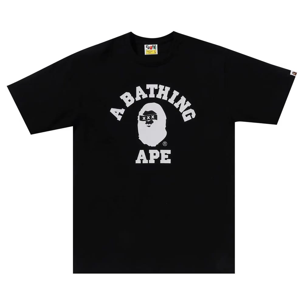 BAPE x GOD SELECTION XXX College Tee 'Black'