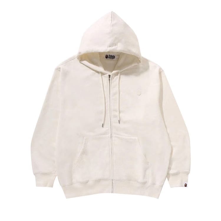 BAPE One Point Relaxed Fit Full Zip Hoodie Ivory