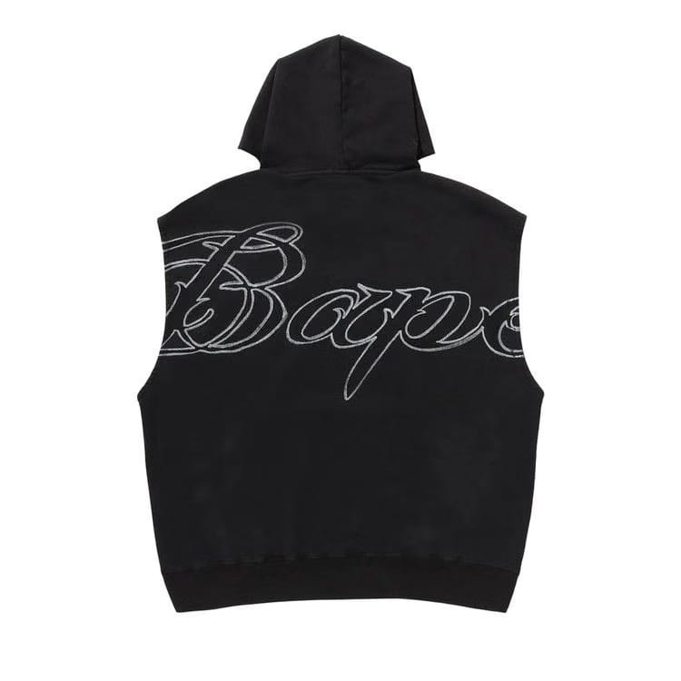 BAPE Garment Dyed Sleeveless Hoodie Black