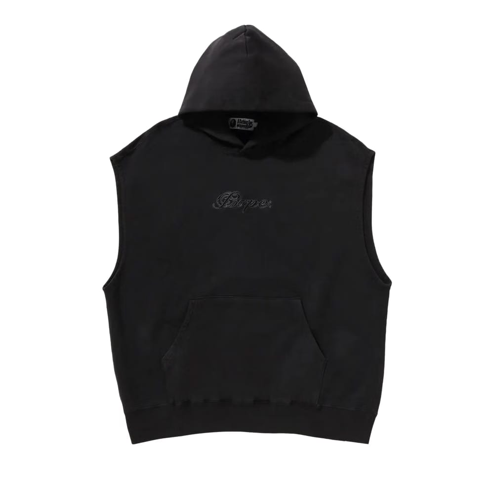 BAPE Garment Dyed Sleeveless Hoodie Black