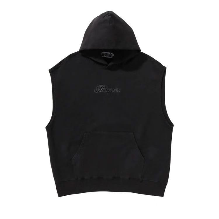 BAPE Garment Dyed Sleeveless Hoodie Black