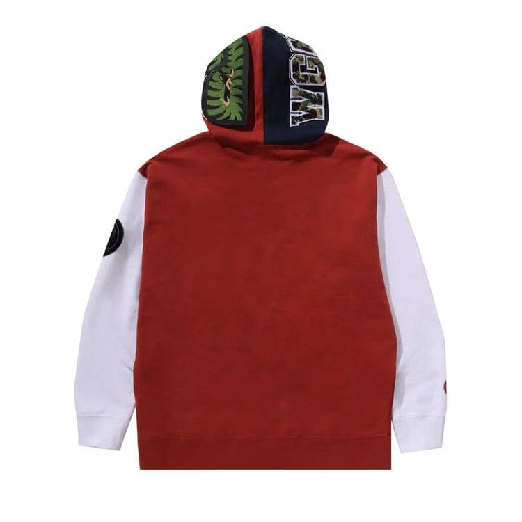 BAPE Shark Full Zip Hoodie France Burgundy