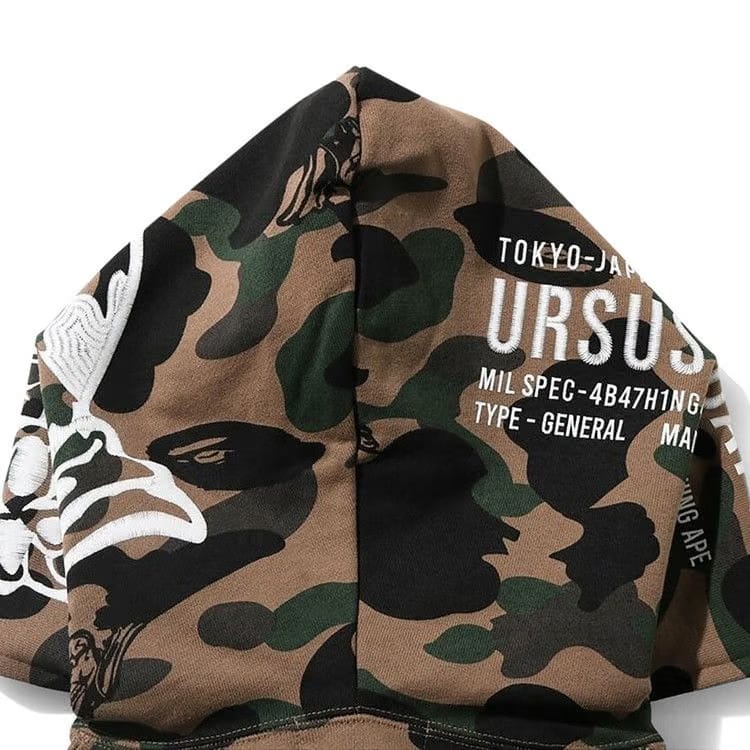 BAPE Ursus Camo Full Zip Hoodie Olive
