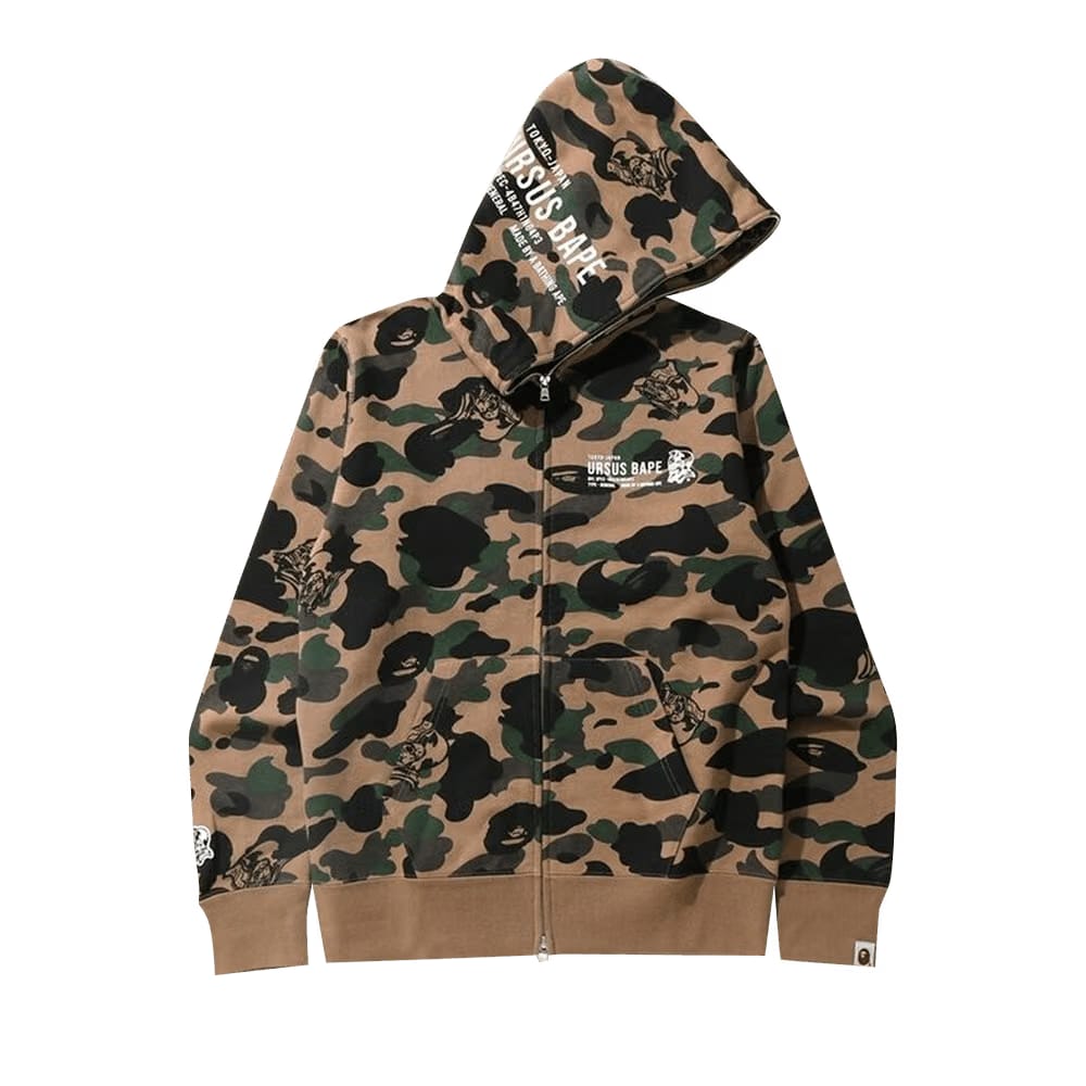 BAPE Ursus Camo Full Zip Hoodie Olive