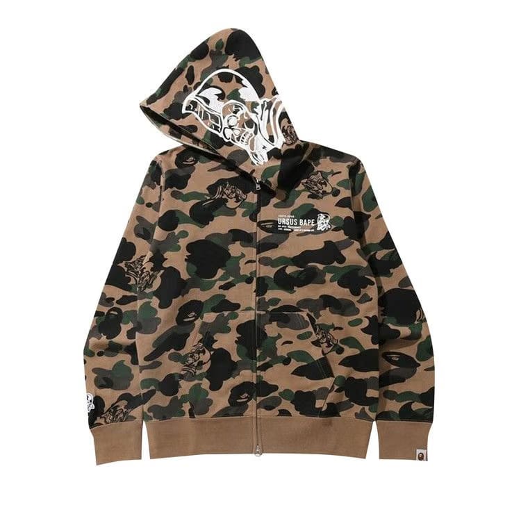 BAPE Ursus Camo Full Zip Hoodie Olive