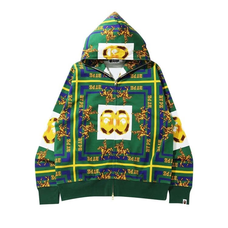 BAPE Double Ape Head Relaxed Full Zip Hoodie Green
