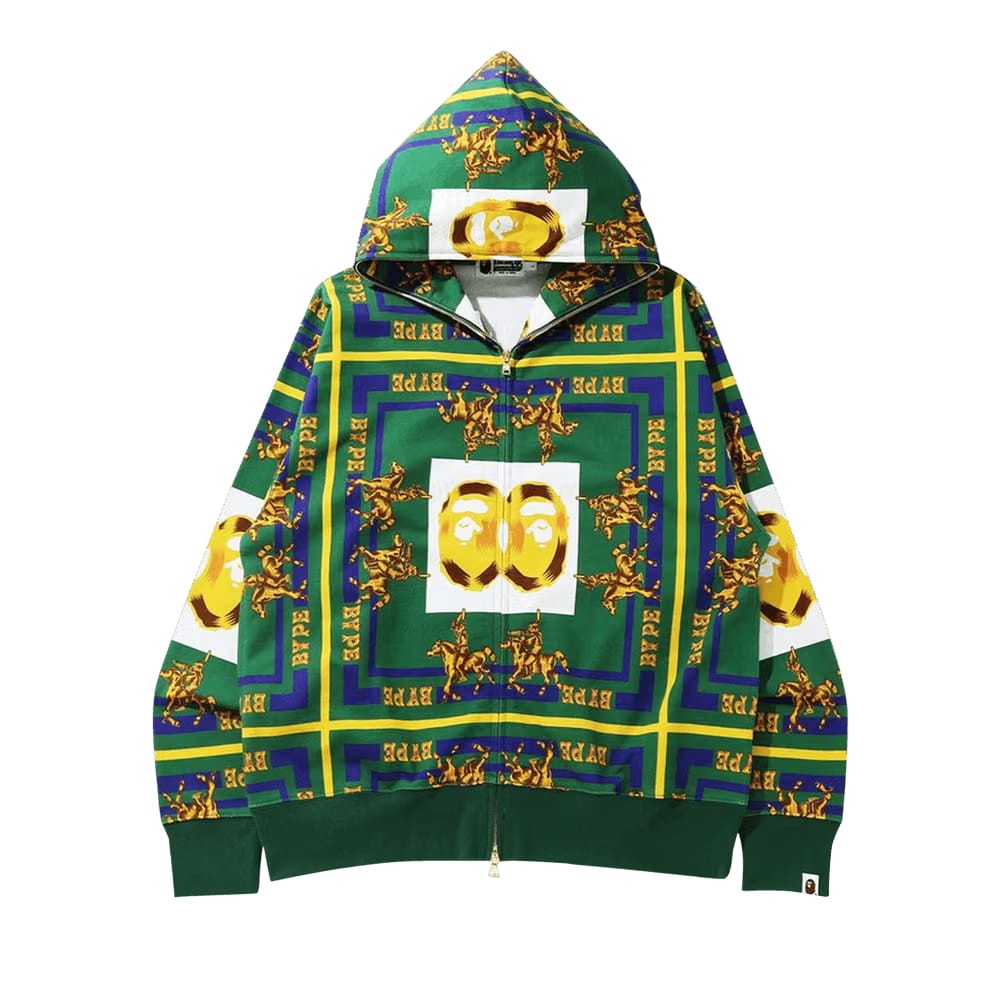 BAPE Double Ape Head Relaxed Full Zip Hoodie Green
