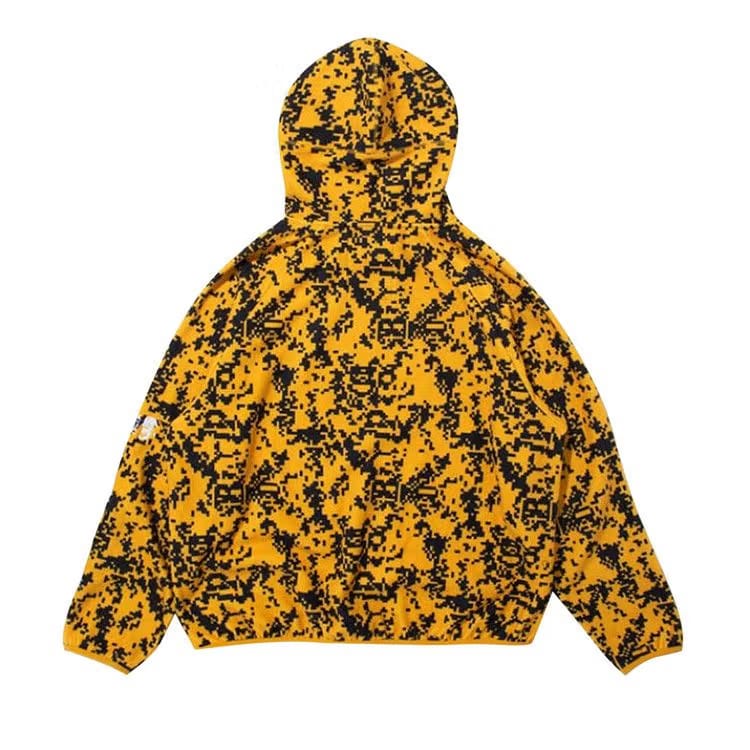 BAPE x Kazuki Pixelate Camo Shark Relaxed Fit Pullover Hoodie Yellow