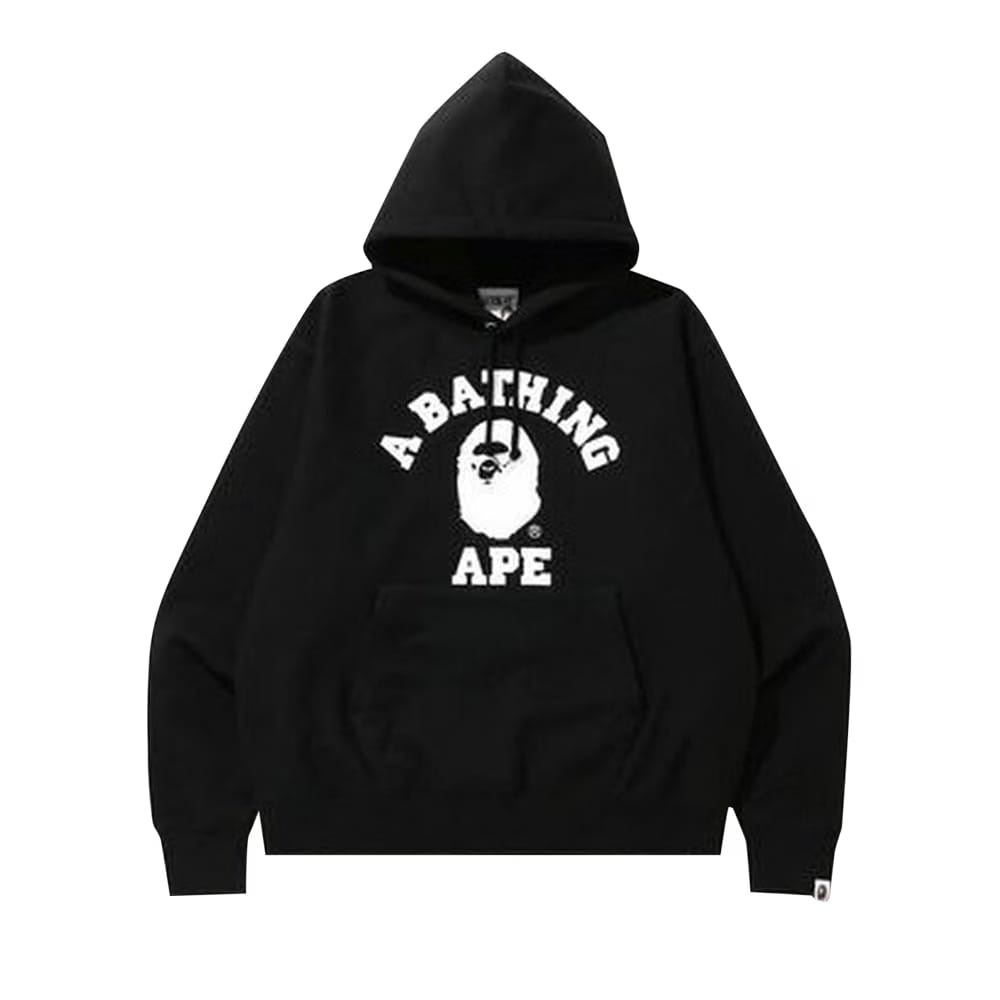 BAPE Relaxed Classic College Pullover Hoodie Black
