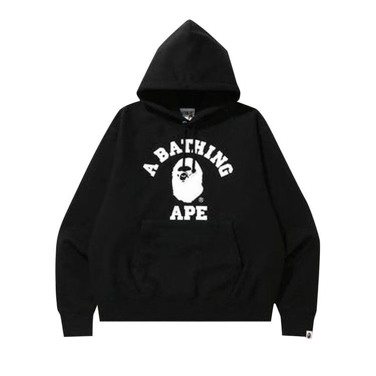 BAPE Relaxed Classic College Pullover Hoodie Black