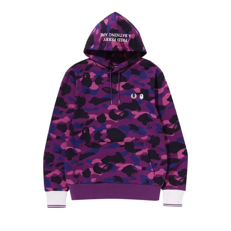 BAPE x Fred Perry Color Camo Pullover Hoodie Purple