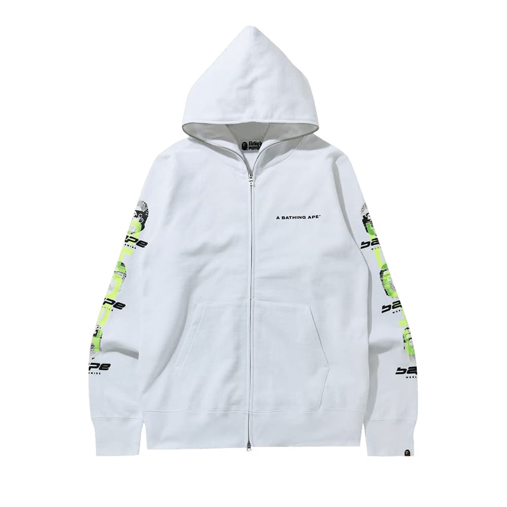 BAPE Ghost Full Zip Hoodie White