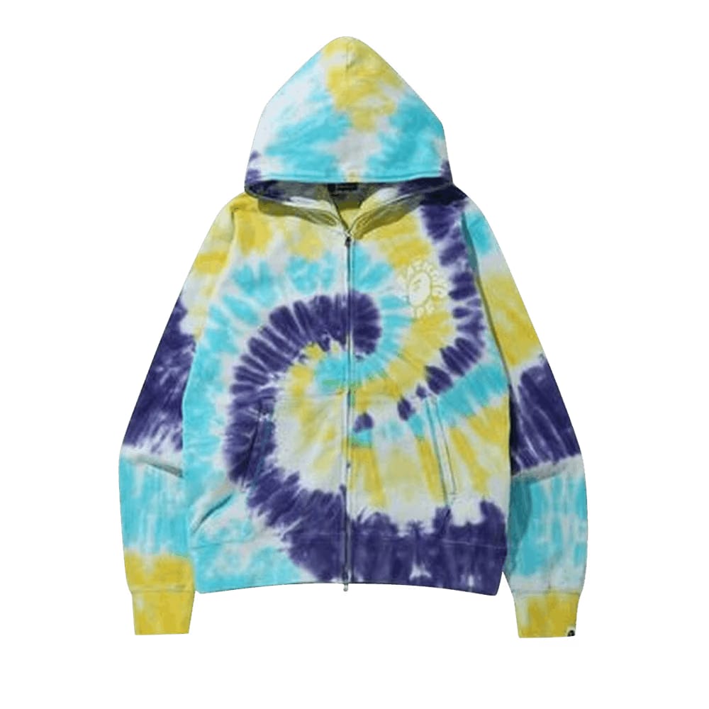 BAPE Tie Dye Wide Full Zip Hoodie Multicolor