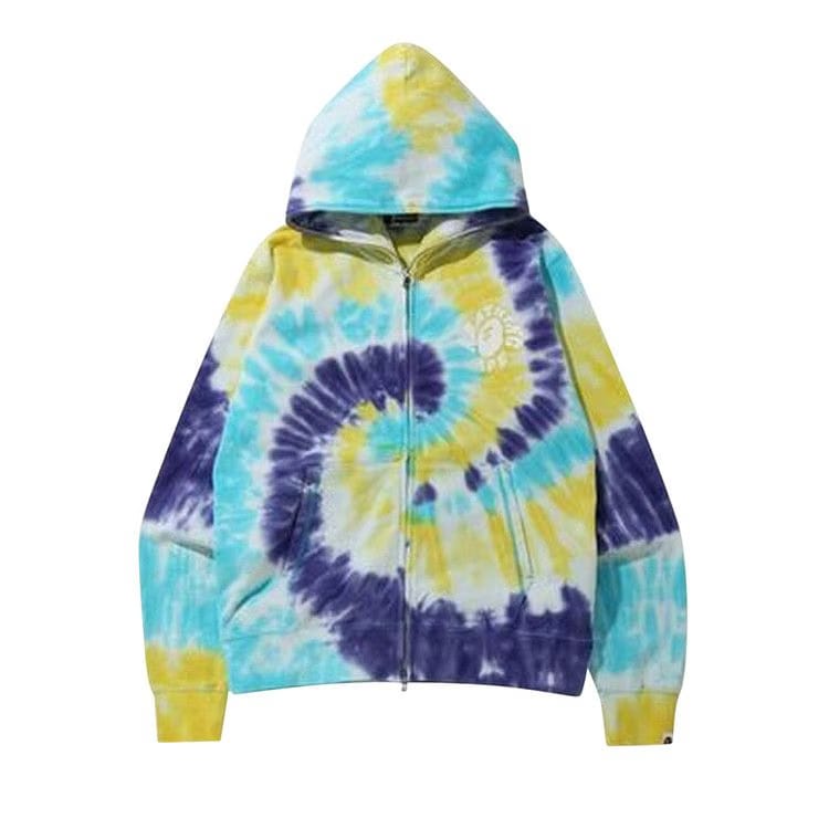 BAPE Tie Dye Wide Full Zip Hoodie Multicolor