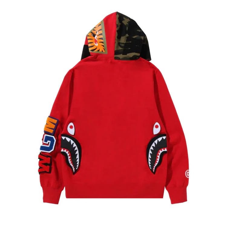 BAPE Detachable Shark Full Zip Hoodie Red
