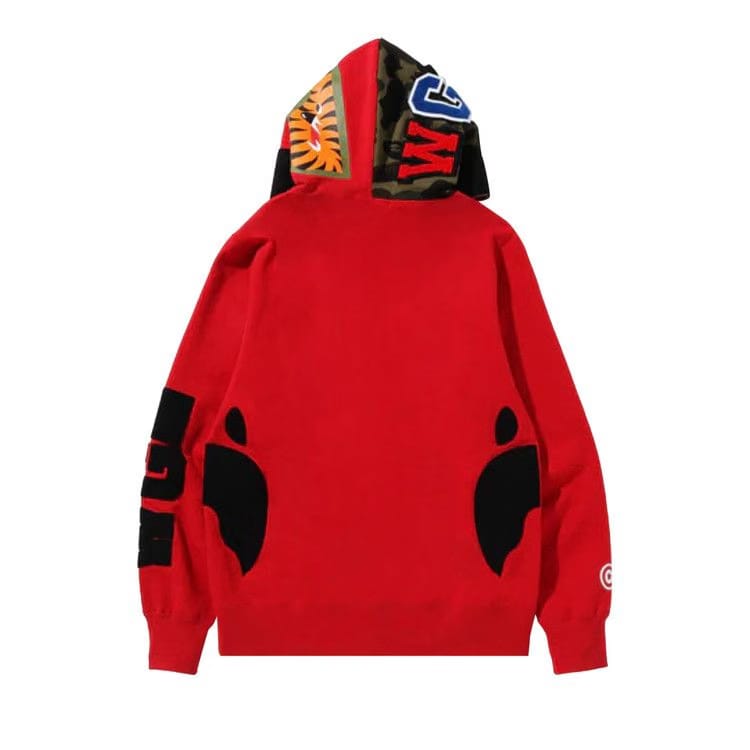 BAPE Detachable Shark Full Zip Hoodie Red