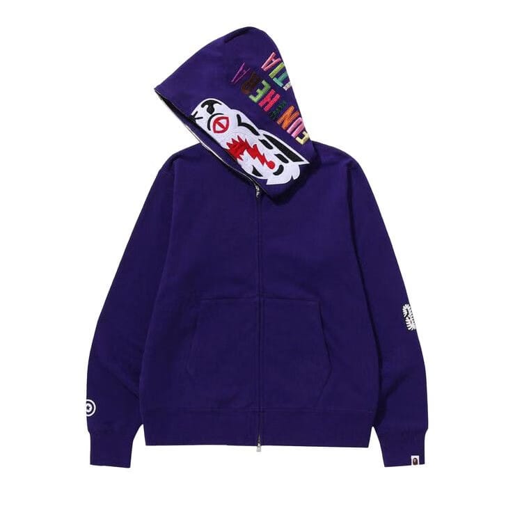 BAPE Tiger Full Zip Hoodie Purple