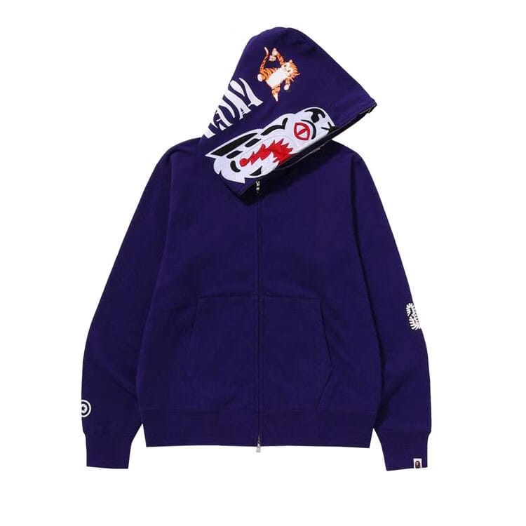 BAPE Tiger Full Zip Hoodie Purple