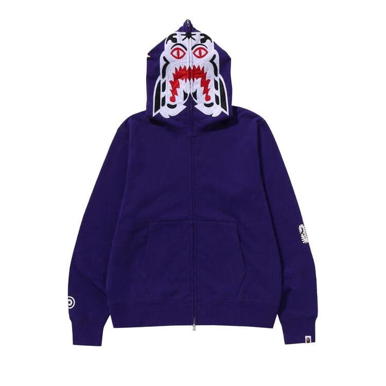 BAPE Tiger Full Zip Hoodie Purple