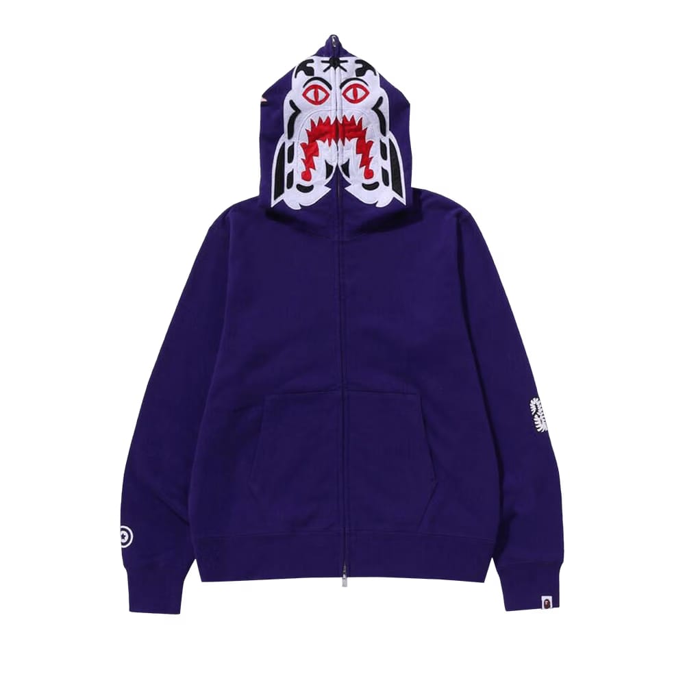 BAPE Tiger Full Zip Hoodie Purple