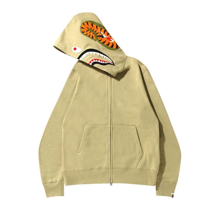 BAPE Shark Full Zip Hoodie Beige