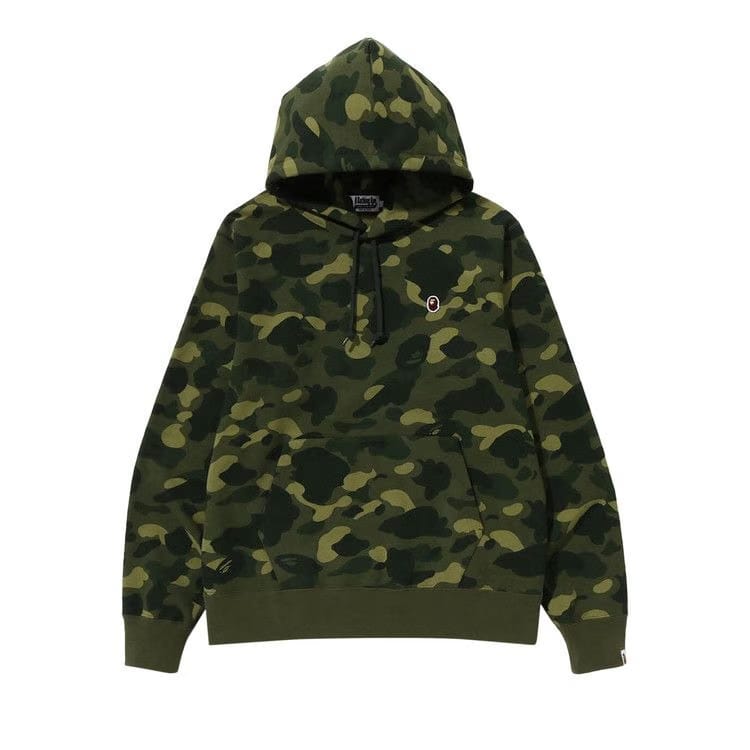 BAPE Color Camo One Point Ape Head Pullover Hoodie Green