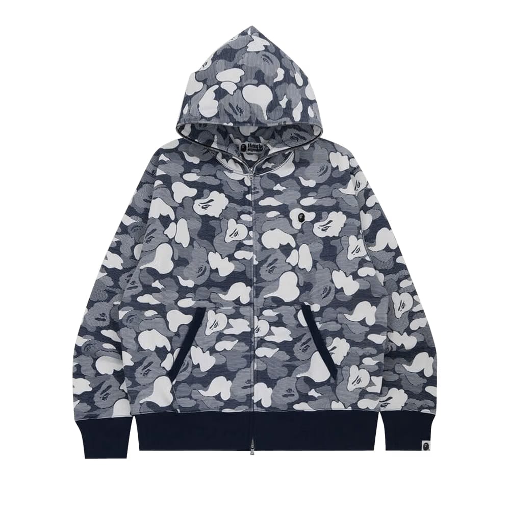 BAPE Stripe ABC Camo Relaxed Fit Full Zip Hoodie Navy