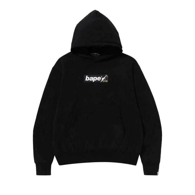 BAPE Smooth Logo Relaxed Fit Hoodie Black