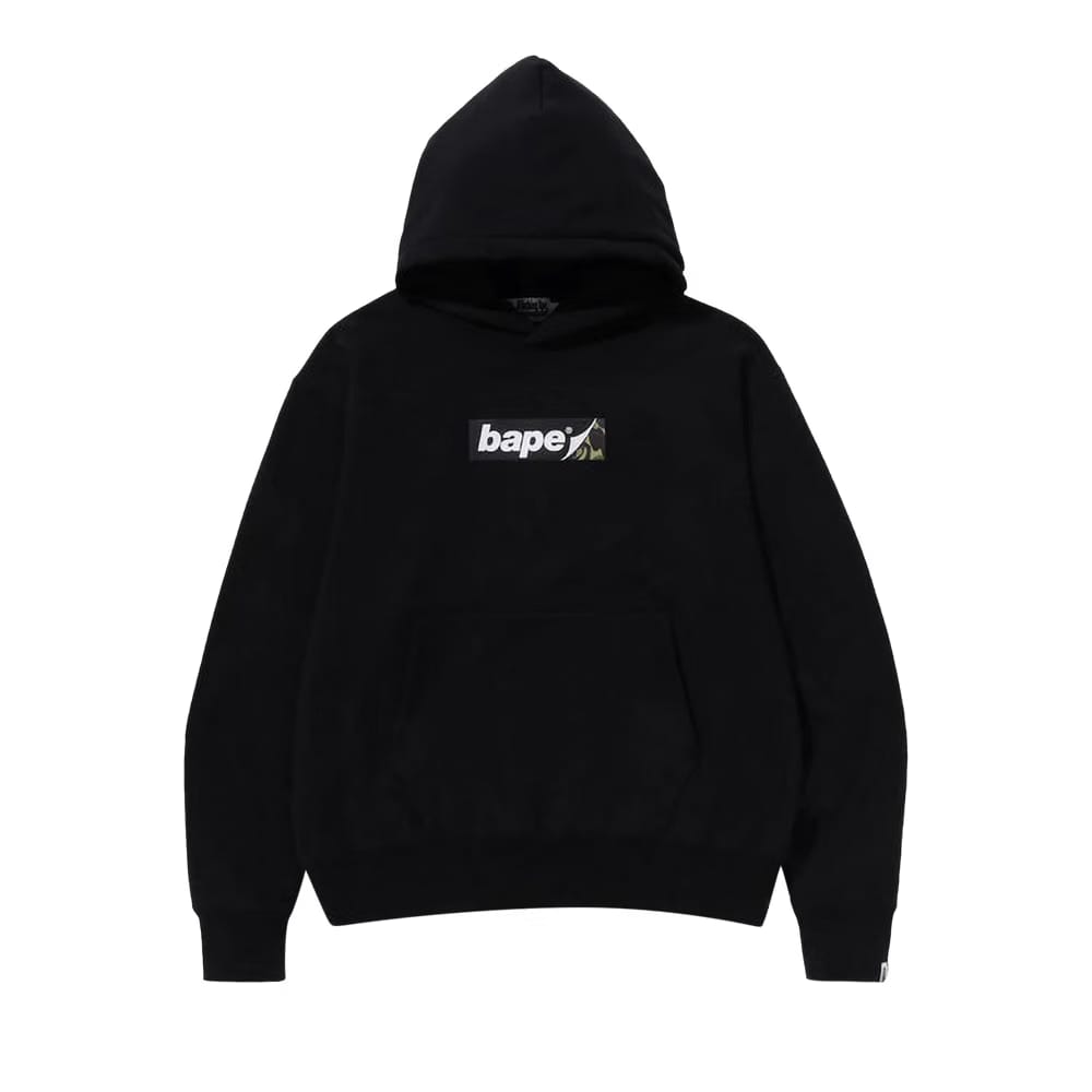BAPE Smooth Logo Relaxed Fit Hoodie Black