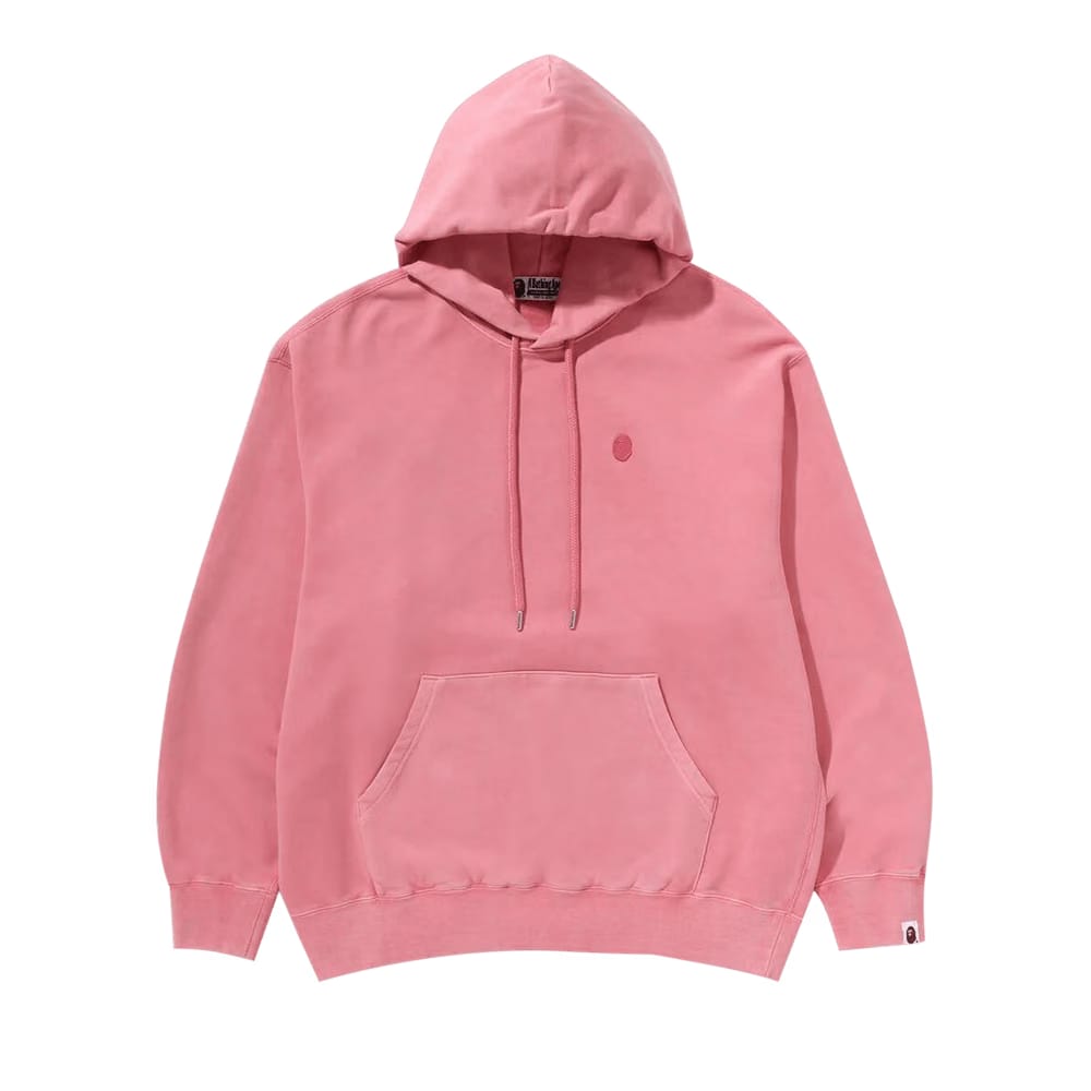 BAPE Ape Head One Point Garment Dye Pullover Hoodie Pink