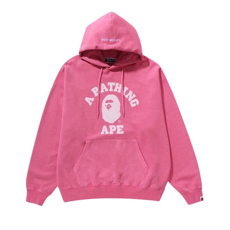 BAPE College Overdye Pullover Hoodie Pink