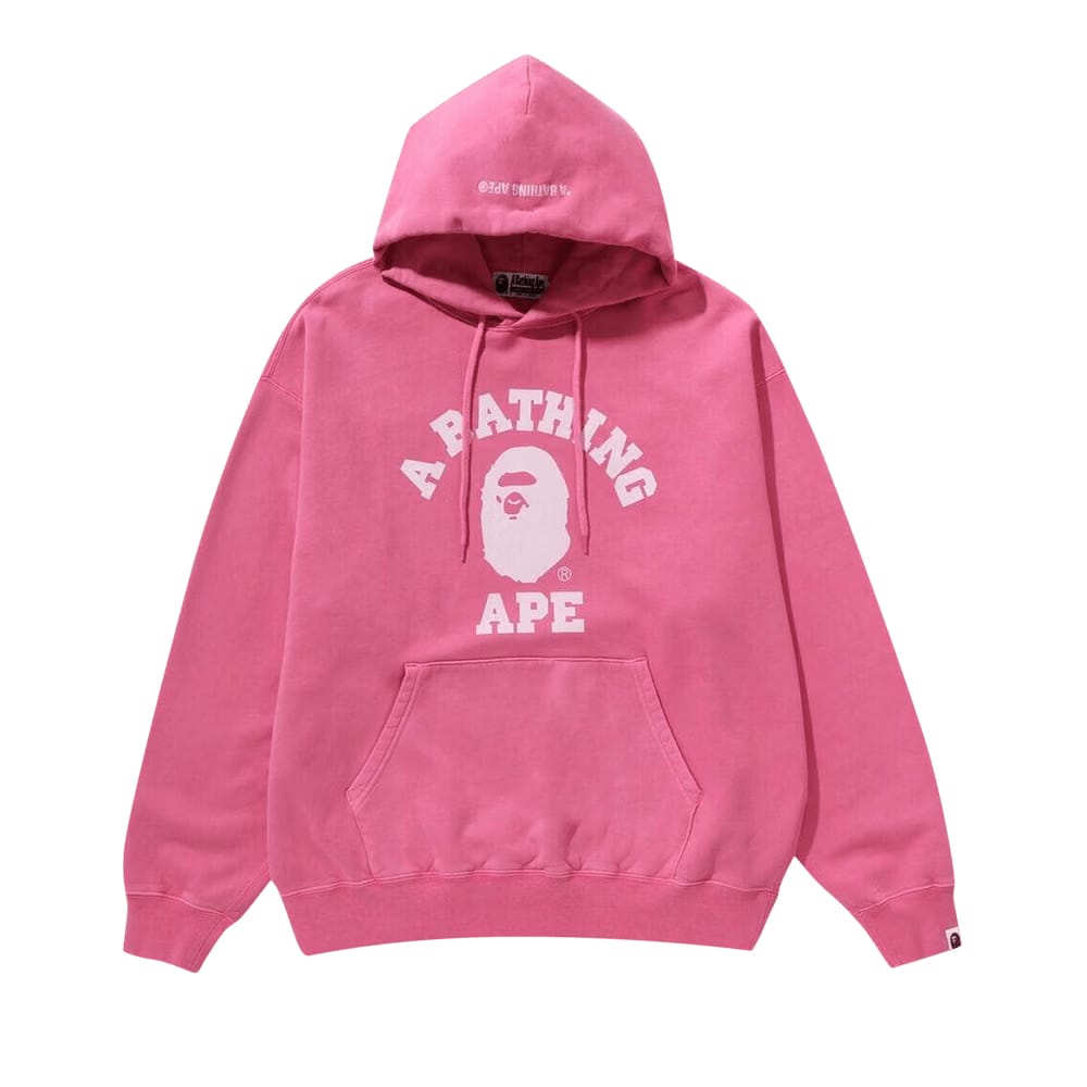 BAPE College Overdye Pullover Hoodie Pink