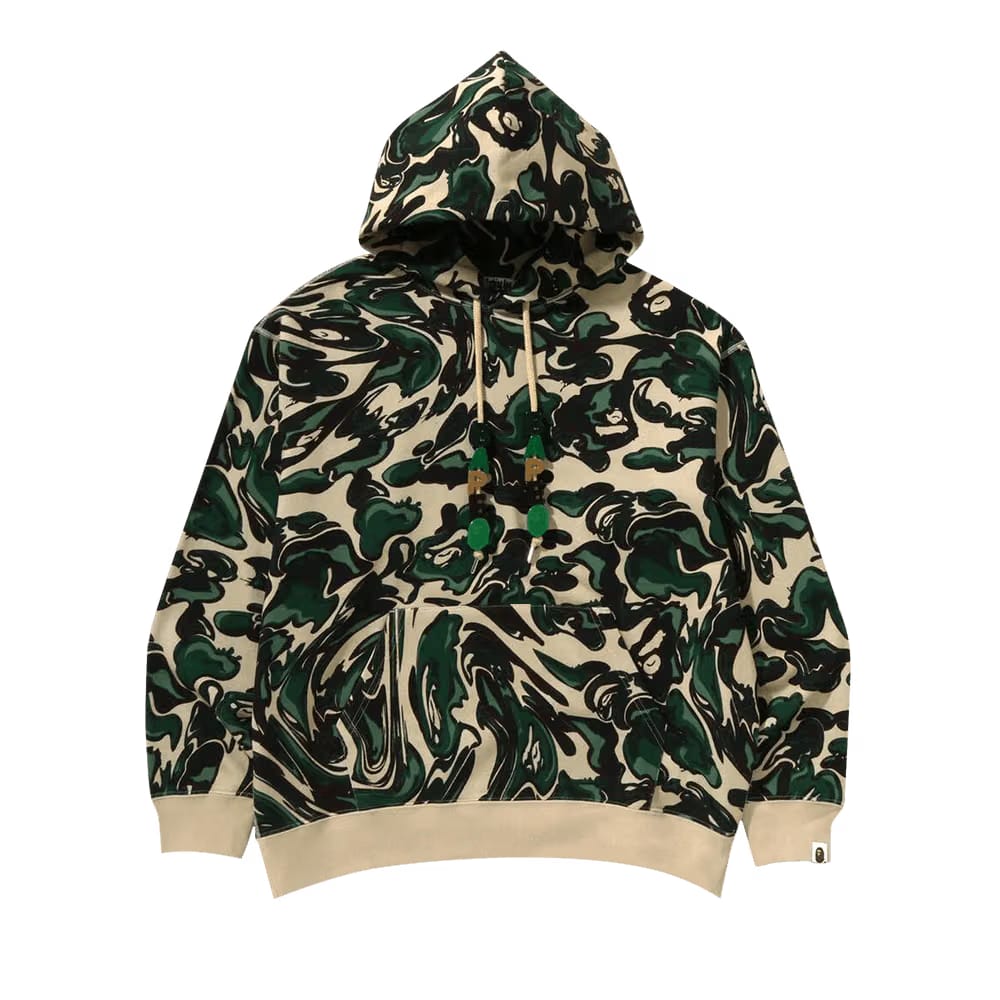 BAPE Marbling Camo Relaxed Fit Pullover Hoodie Green