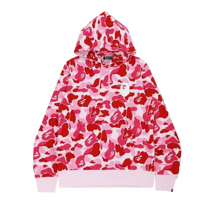 BAPE Big ABC Camo Ape Head Pullover Hoodie Pink