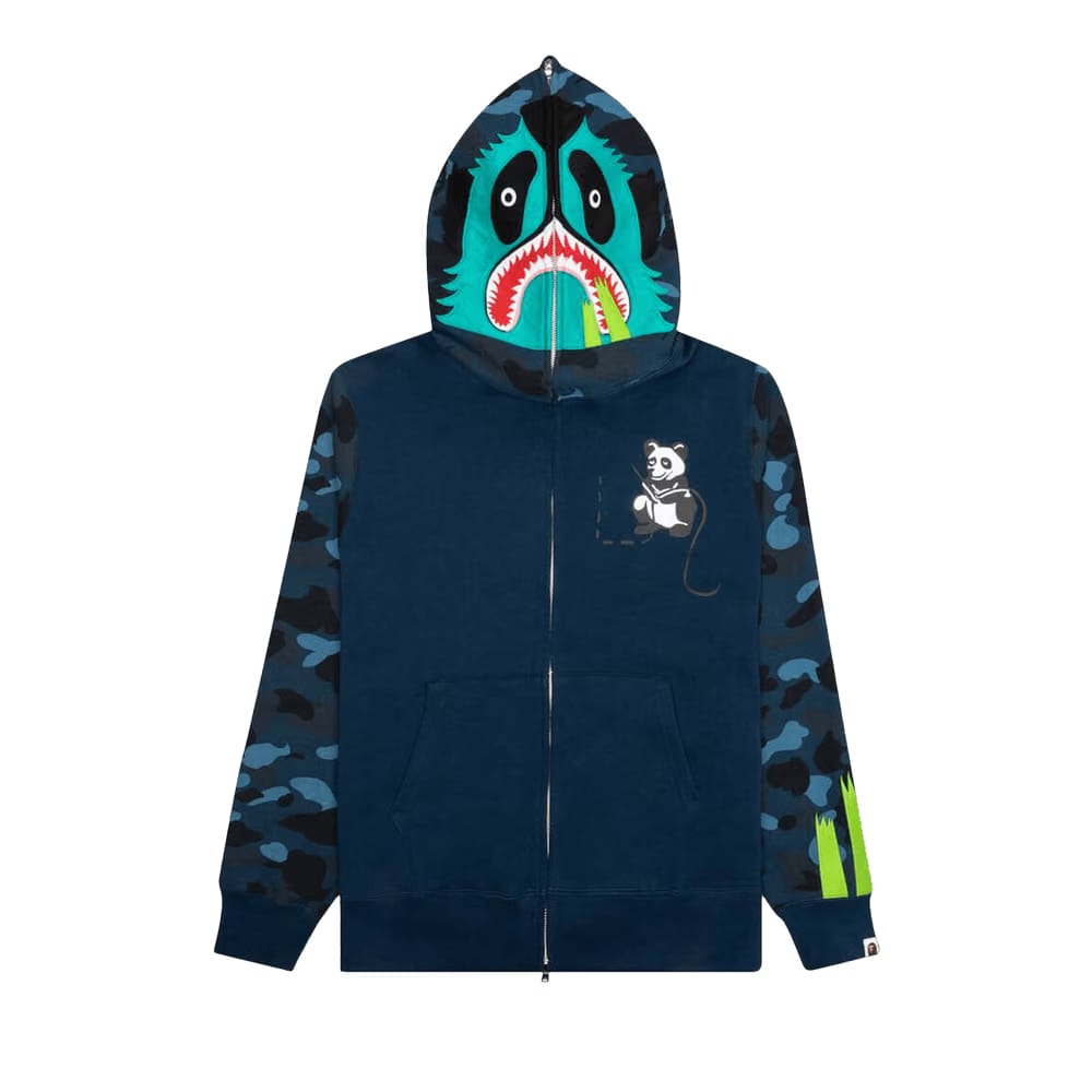 BAPE Color Camo Panda Full Zip Hoodie Navy