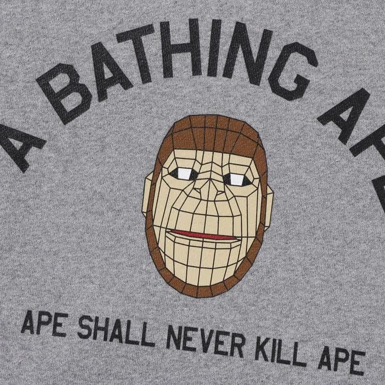 BAPE Polygon Relaxed Fit Pullover Hoodie Grey