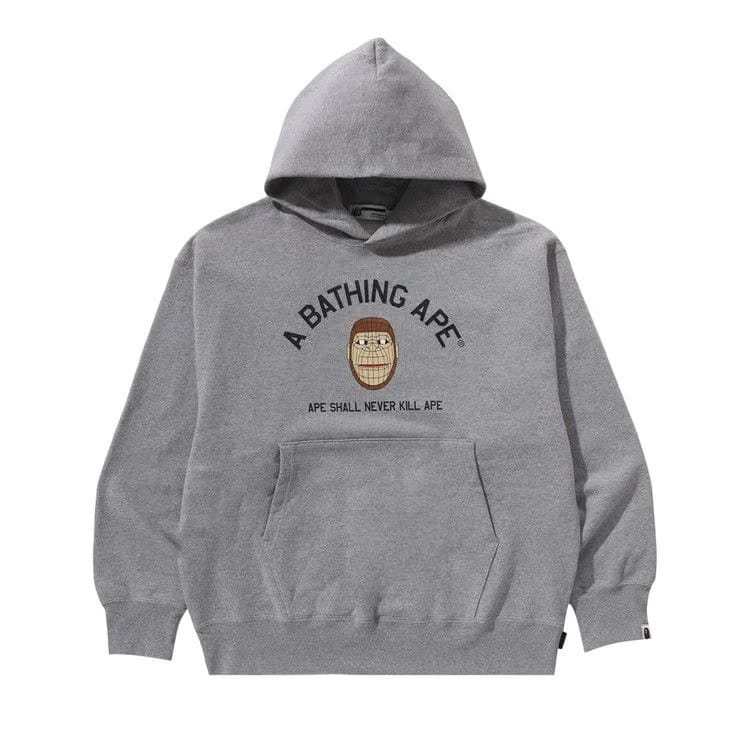BAPE Polygon Relaxed Fit Pullover Hoodie Grey