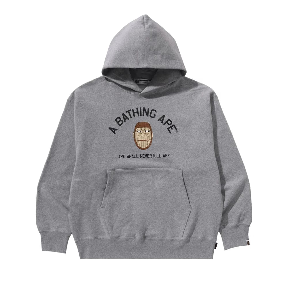 BAPE Polygon Relaxed Fit Pullover Hoodie Grey